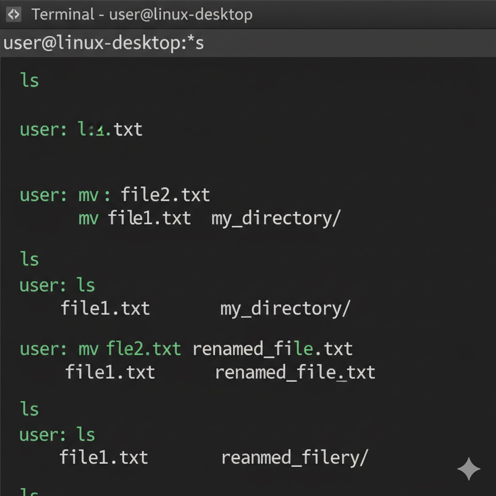 دستور mv در لینوکس